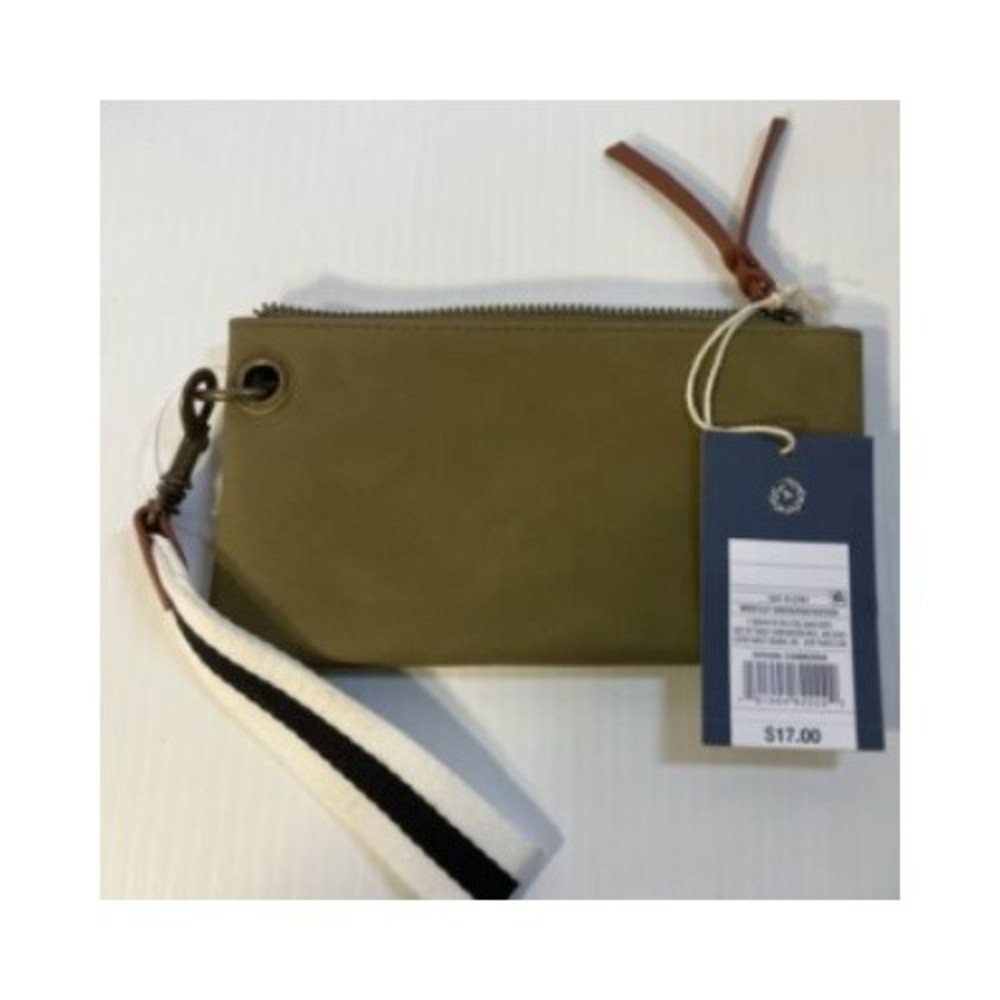 Universal Thread Slim Wristlet Pouch 4.5" x 7.5" Zip‎ Closure by  - Olive-NEW